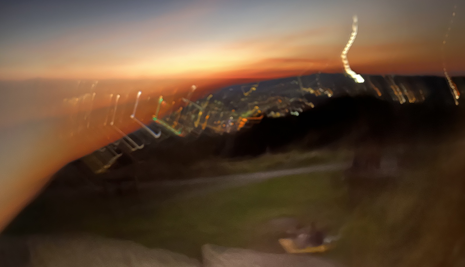 Blurred image of Stannington, Sheffield, photographed from Bole Hills.